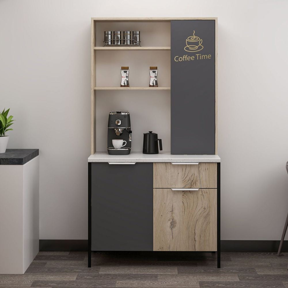 Mobile Multiuso Andy 3 ante e 1 cassetto colore rovere chiaro e antracite