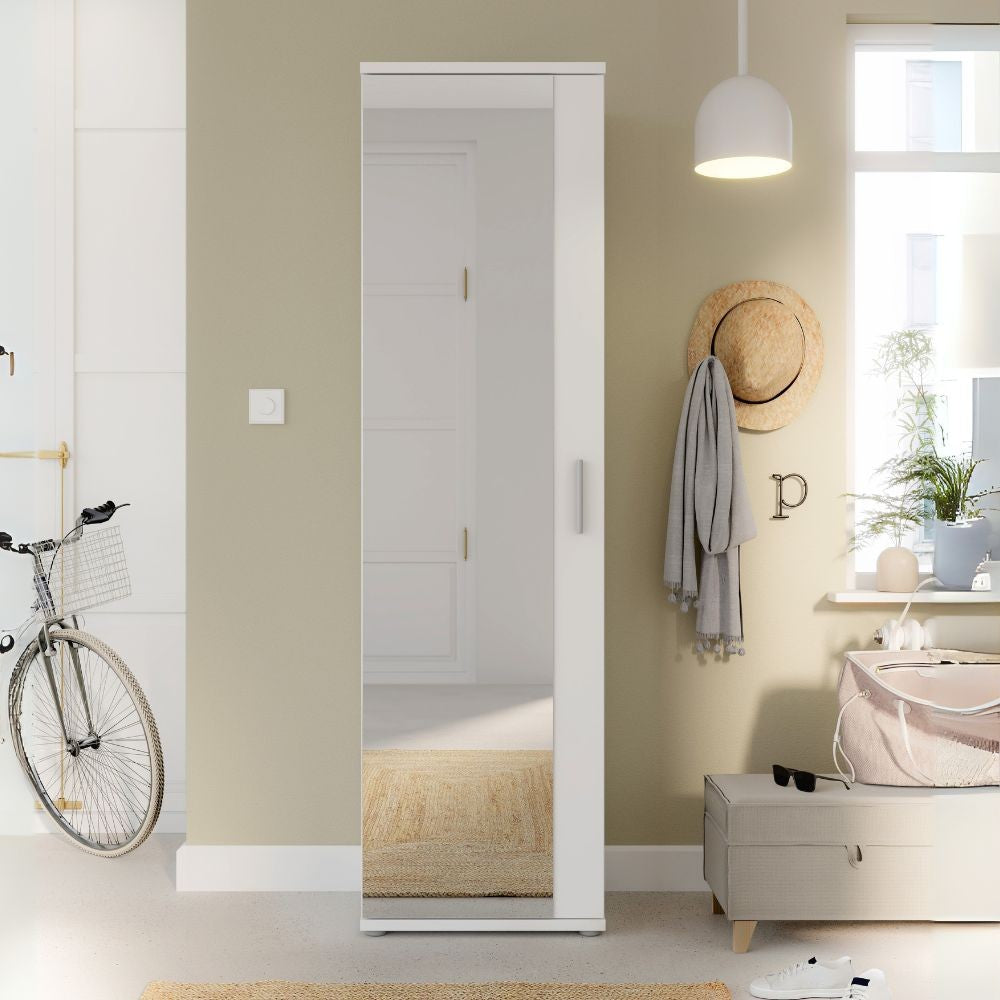 Armadio multiuso Teodoro 2 ante con portascope struttura rovere e 1 anta bianco