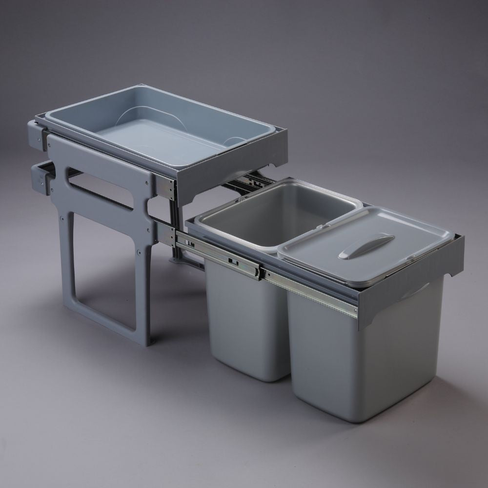 Pattumiera Tank 40 con vassoio estraibile in plastica 2x16 LT