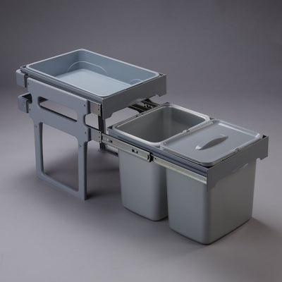 Pattumiera Tank 40 con vassoio estraibile in plastica 2x16 LT