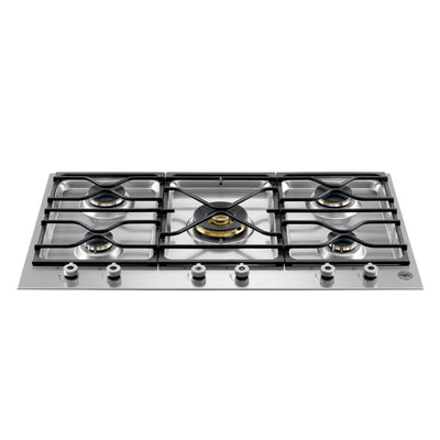Piano cottura Bertazzoni PM36500X a gas da 90 cm. 5 fuochi con dual wok centrale inox