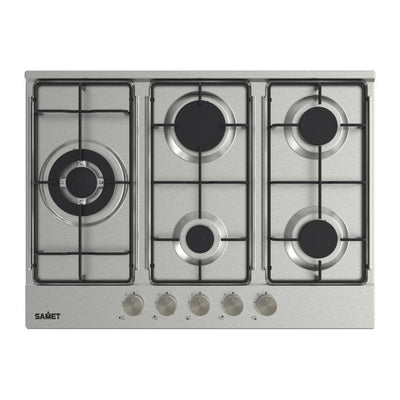 Piano cottura Ercole2 a gas da incasso 5 fuochi 70 cm. in acciaio inox
