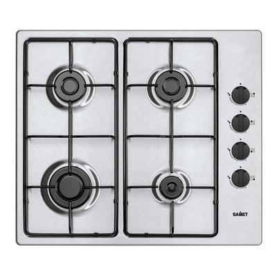 Piano cottura Samet Ariane2025 a gas 4 fuochi con manopole laterali inox
