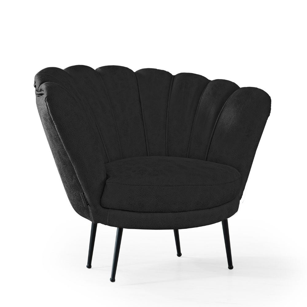 Poltrona a conchiglia Orel in nabuk grigio