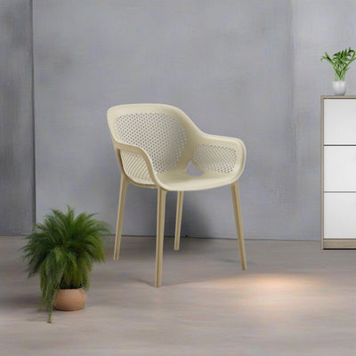 Poltrona design Atra caffè beige set 4 pezzi