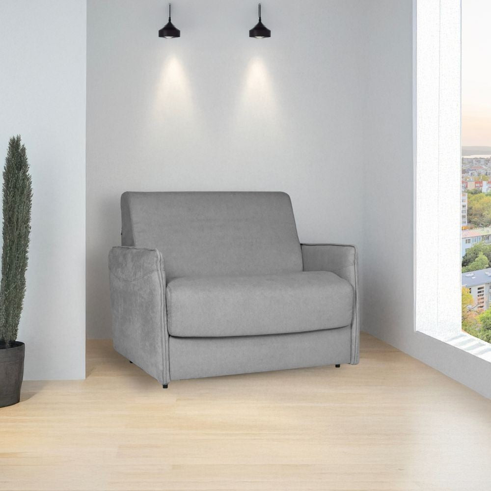 Poltrona letto Piri con rete elettrosaldata in tessuto Roma 23 grigio