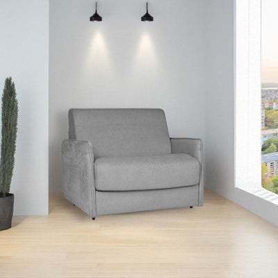 Poltrona letto Piri con rete elettrosaldata in tessuto Roma 23 grigio