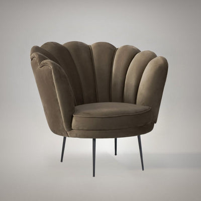 Poltrona Orel in velluto caffè Riviera 04