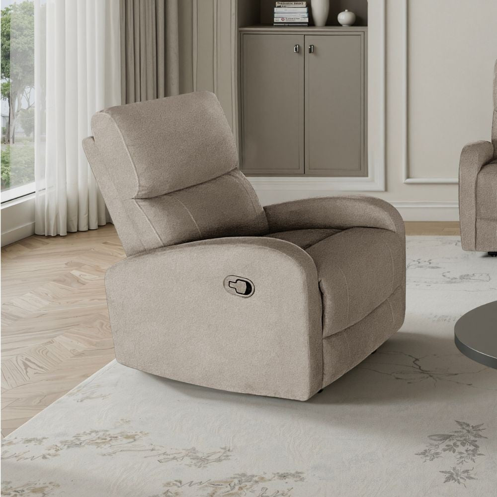Divano Potter 3 posti recliner manuale in tessuto Mia 103-27 grigio scuro