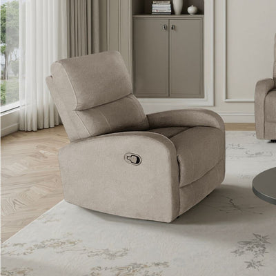 Divano Potter 3 posti recliner manuale in tessuto Mia 103-27 grigio scuro