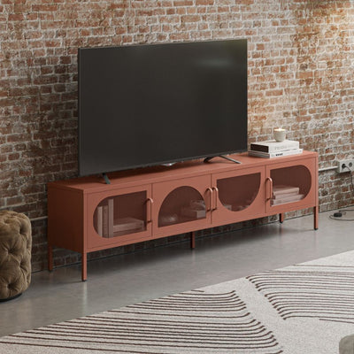 Porta tv Tayra in metallo 4 ante 180 cm. colore terracotta