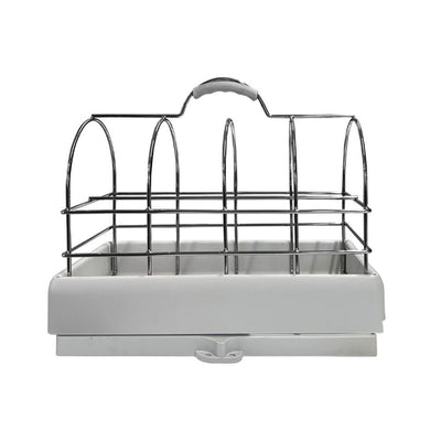 Portabottiglie con carrello estraibile a 6 posti per dispensa colore grigio