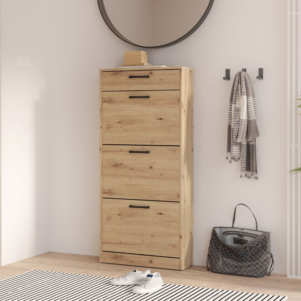 Armadio Zeno con 2 ante scorrevoli rovere e bianco e struttura rovere