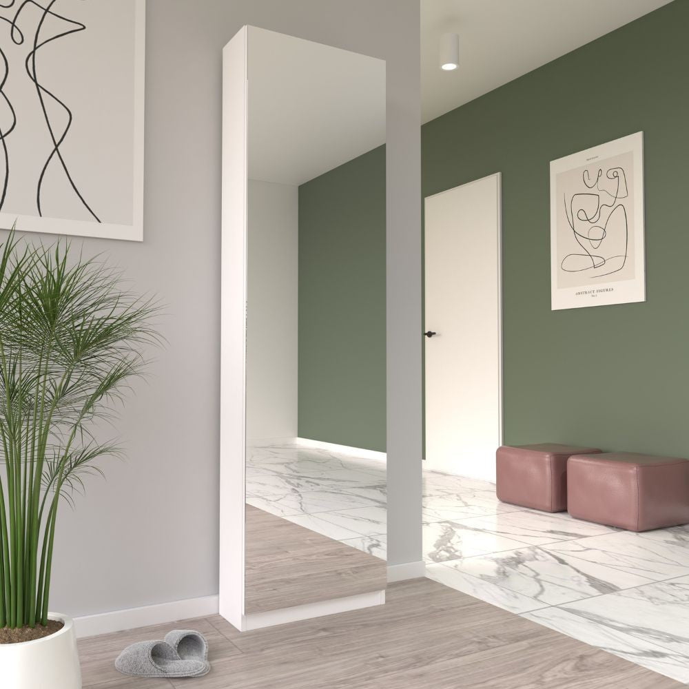 Armadio Arcadia 2 ante battenti e un cassetto colore bianco