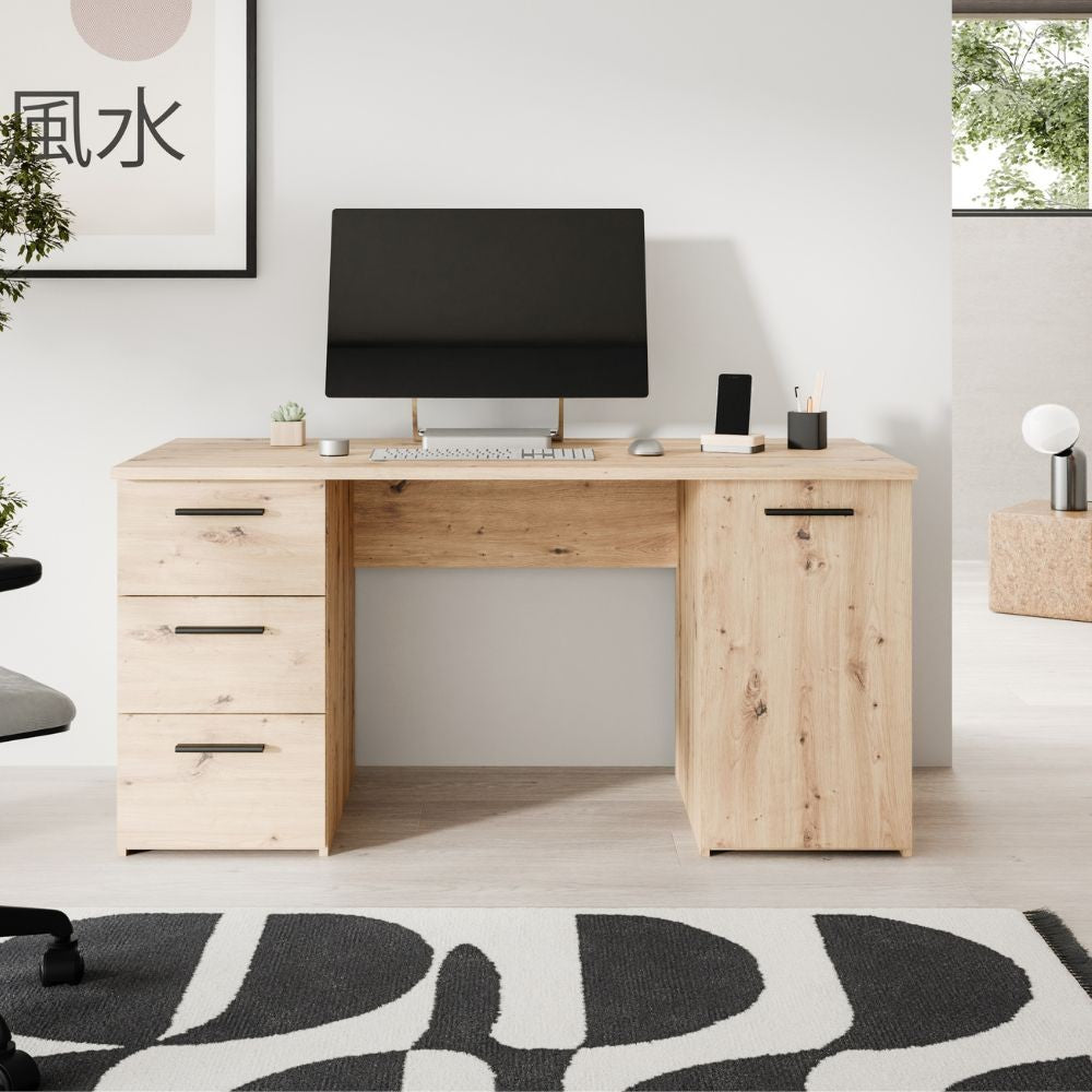 Scarpiera Cecilia con 3 scomparti ed un cassetto colore rovere 83.2x20.4xH 127.7 cm.