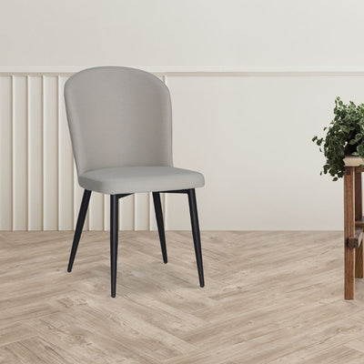 Sedia Barka in tessuto Anka 04 colore grigio chiaro con piedi neri set 4 pezzi