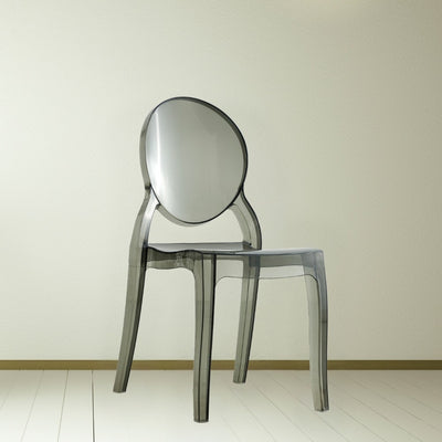 Sedia Ematite in policarbonato 44x55xH90 cm. colore fumè