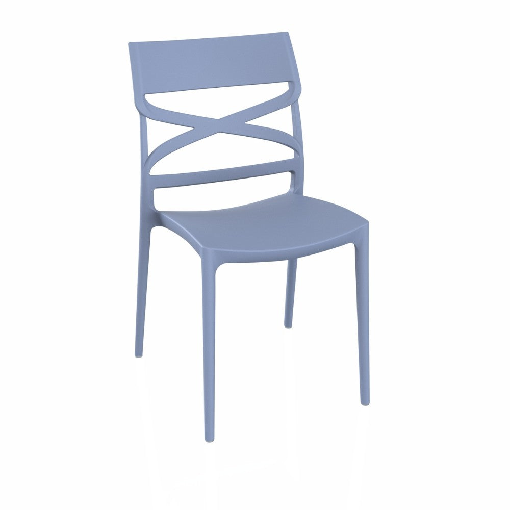 Sedia Flow in polipropilene rinforzata con fibra di vetro colore blu petrolio