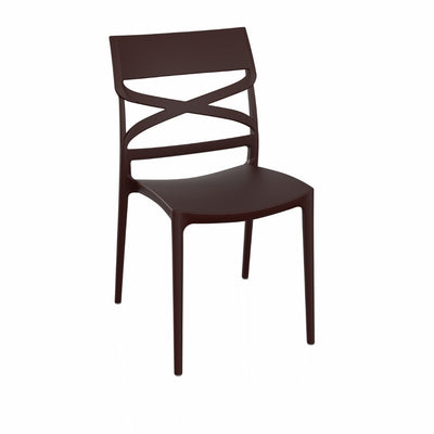 Sedia Flow in polipropilene rinforzata con fibra di vetro colore bronzo