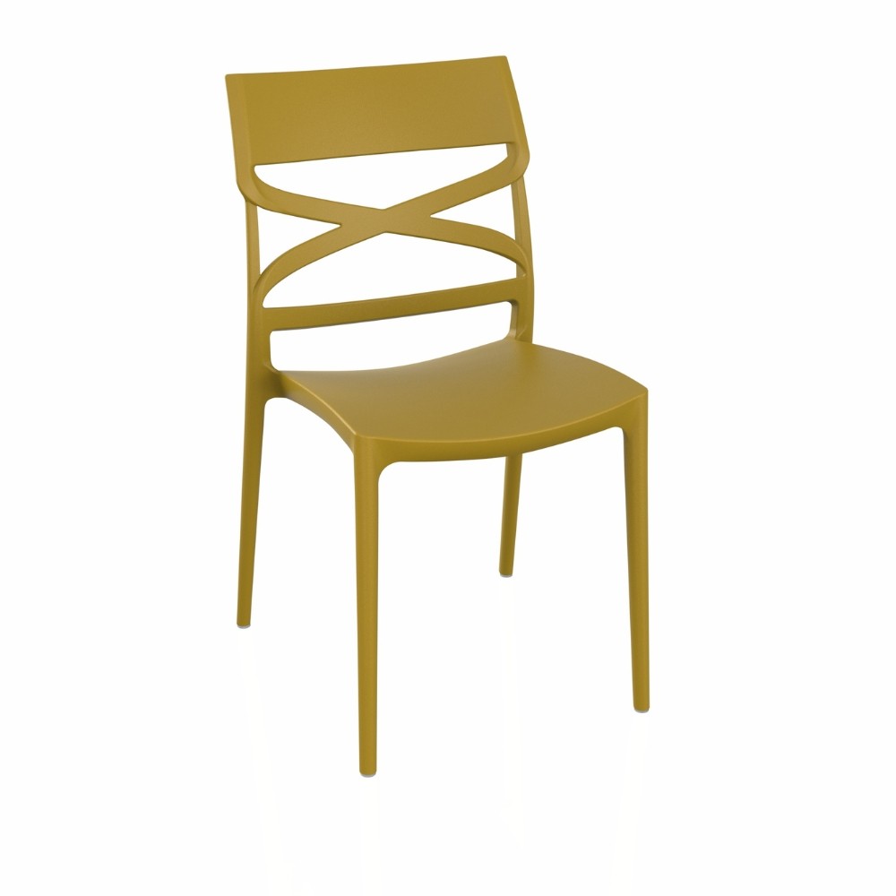 Sedia Flow in polipropilene rinforzata con fibra di vetro colore giallo senape