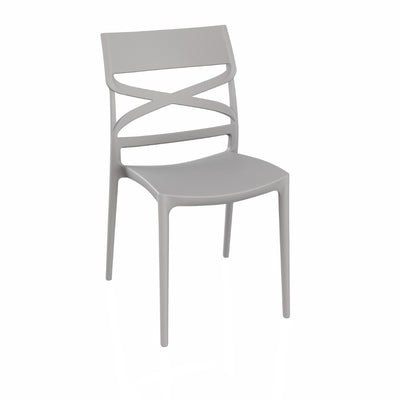 Sedia Flow in polipropilene rinforzata con fibra di vetro colore grigio cemento