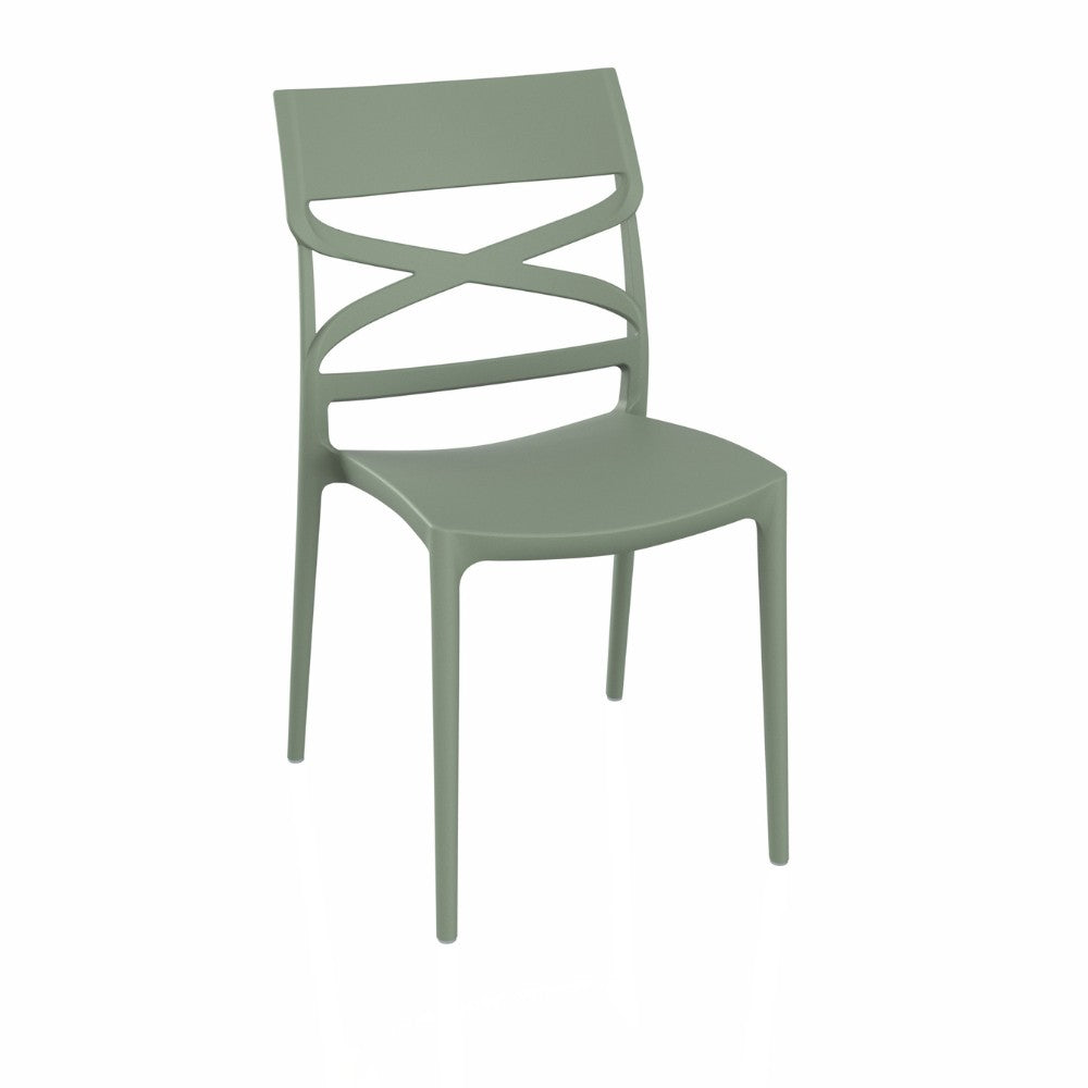 Sedia Flow in polipropilene rinforzata con fibra di vetro colore menta