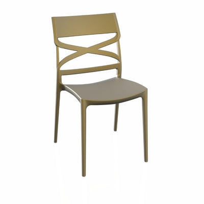 Sedia Flow in polipropilene rinforzata con fibra di vetro colore oro