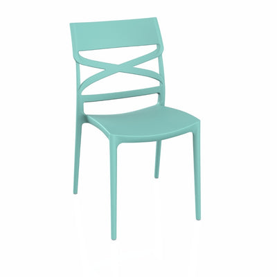 Sedia Flow in polipropilene rinforzata con fibra di vetro colore verde tiffany