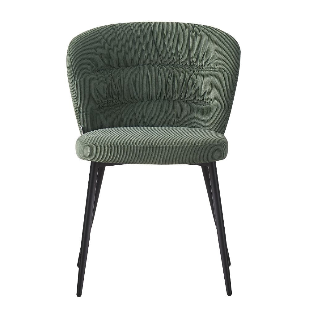 Sedia imbottita Klontar in tessuto verde set 4 pezzi