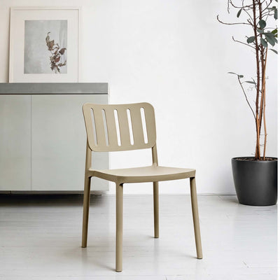 Sedia in polipropilene Nexa con schienale con aperture verticali taupe set 4 pezzi