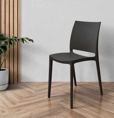 Sedia in polipropilene Sfera con design ergonomico colore antracite set 4 pezzi