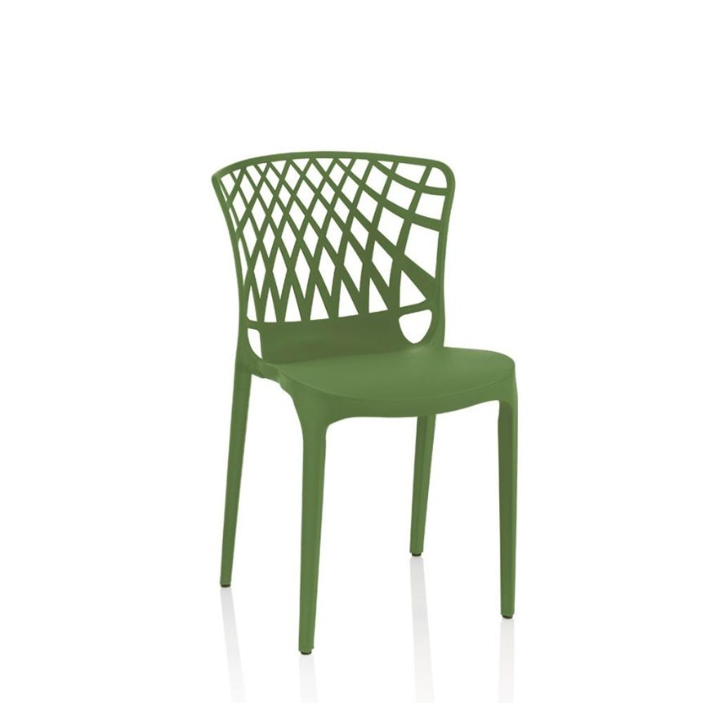 Sedia Logan polipropilene agave schienale avvolgente traforato