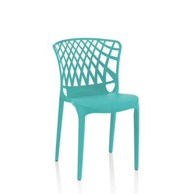 Sedia Logan polipropilene verde tiffany schienale avvolgente traforato