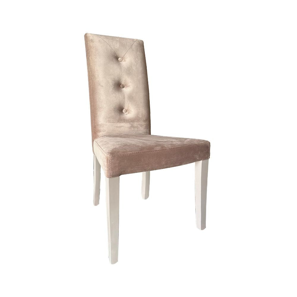 Sedia Montecarlo 3 bottoni velluto tortora set 2 pezzi
