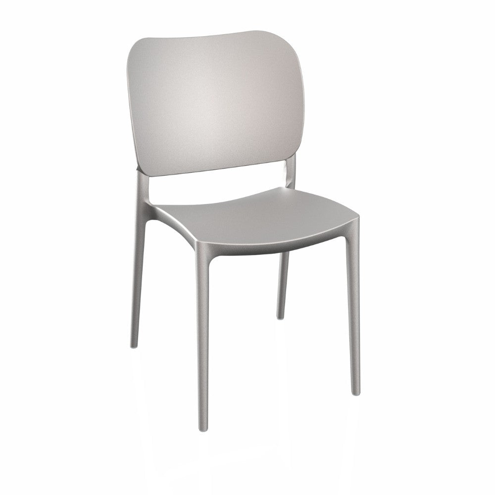 Sedia Orbita in polipropilene rinforzata con fibra di vetro colore argento