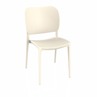 Sedia Orbita in polipropilene rinforzata con fibra di vetro colore crema