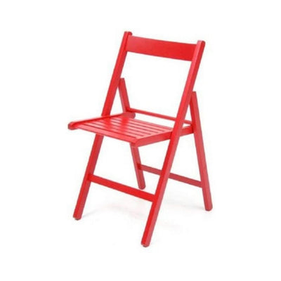 Sedia pieghevole Penelope in legno rossa set 4 pezzi