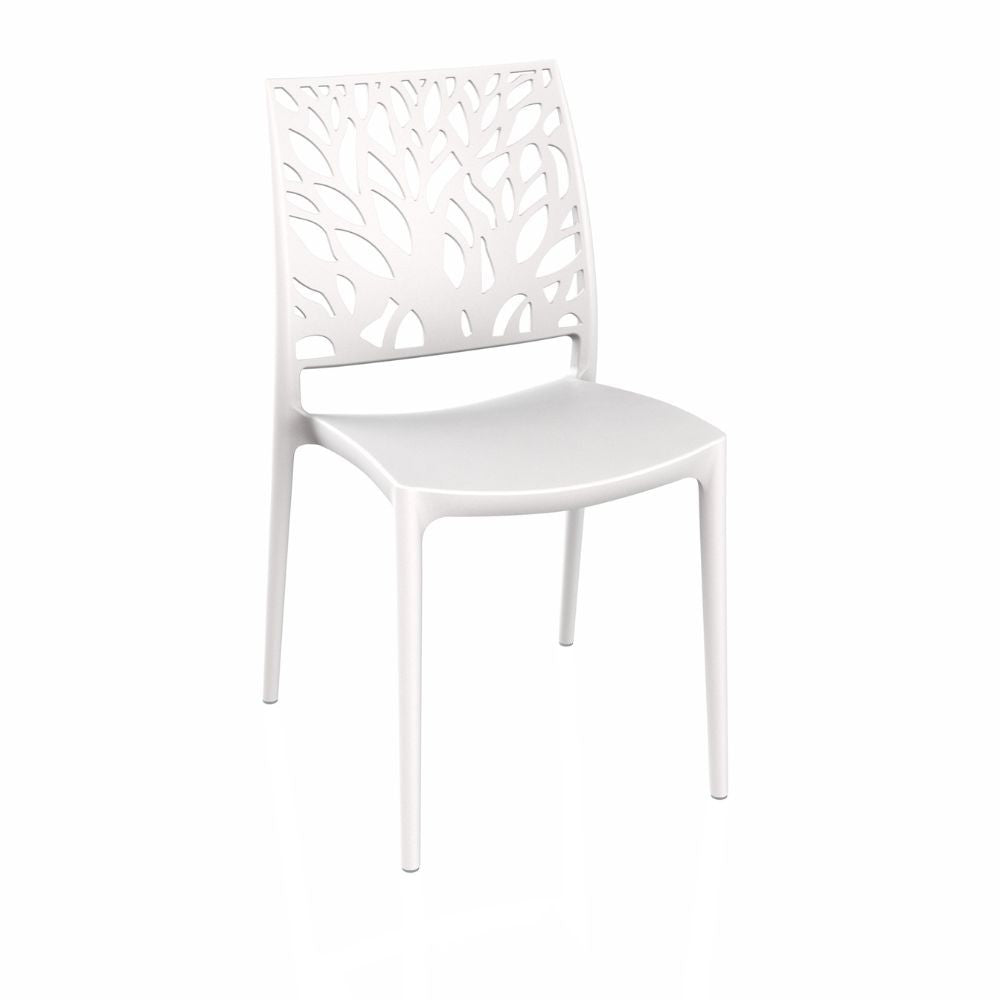 Sedia Tree in polipropilene rinforzata con fibra di vetro colore bianco