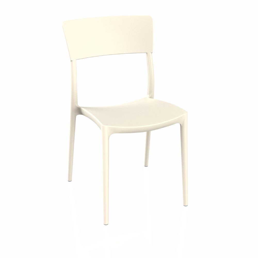 Sedia Zen in polipropilene rinforzata con fibra di vetro colore crema