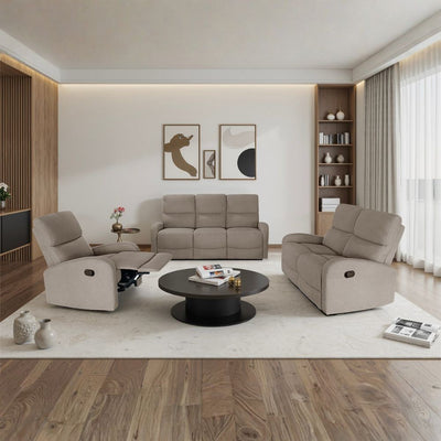 Divano Potter 2 posti recliner manuale in tessuto Mia 103-27 grigio scuro