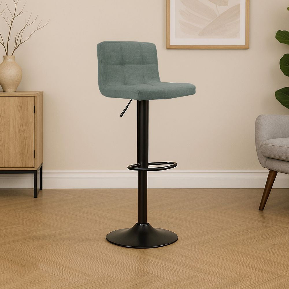 Sgabello regolabile Mosva colore verde con gambe nere opache