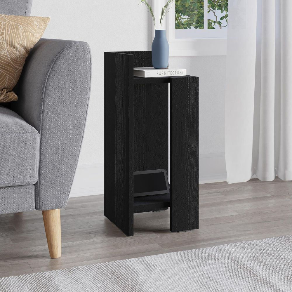 Tavolino comodino di design Elos 27x25x60h colore nero sinistro