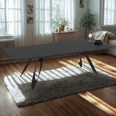 Tavolo allungabile Merkur con top e gambe colore nero