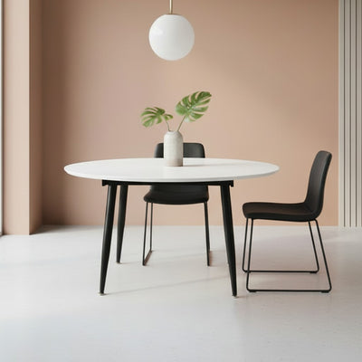 Tavolo Cordelia allungabile colore piano bianco gambe colore nero