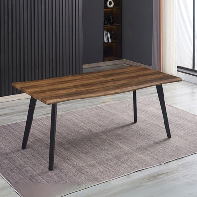 Tavolo fisso Regatta con piano noce e gambe in metallo nero