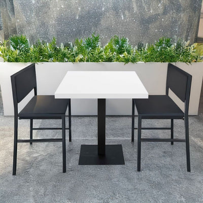 Tavolo quadrato Key 80x80 base nera e piano bianco