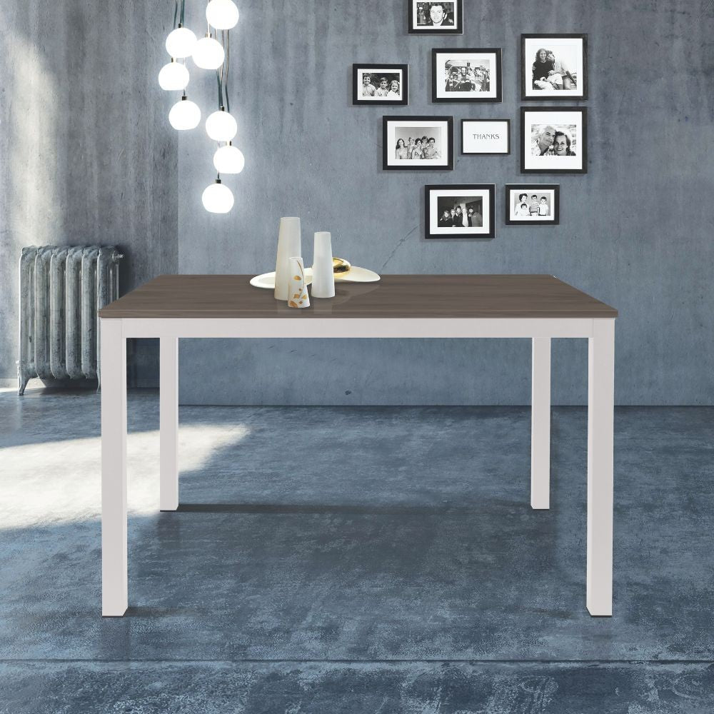 Tavolo allungabile 120x80 struttura bianca e piano larice grigio Monster