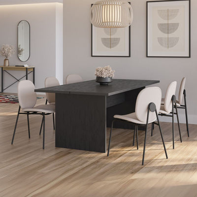 Tavolo rettangolare fisso Loana in nero 200x100x75 H cm.