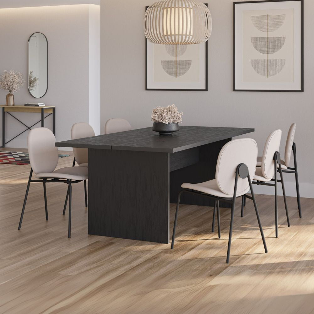 Tavolo rettangolare fisso Loana in nero 200x100x75 H cm.