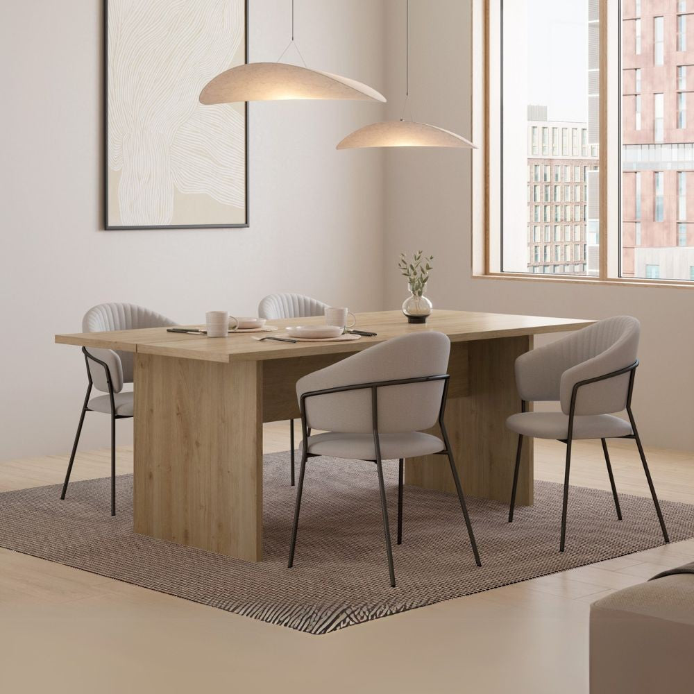 Tavolo rettangolare fisso Loana in rovere cadiz 200x100x75 H cm.